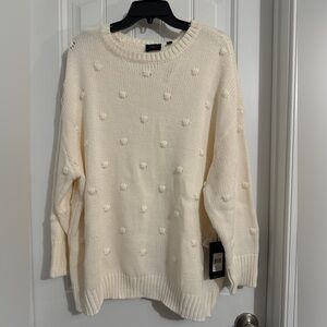 Pretty Cyrus size 2X cream pullover long sleeve sweater